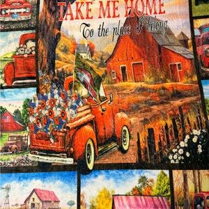 New 40*64 Take Me Home Vintage Red Truck Plush  Throw